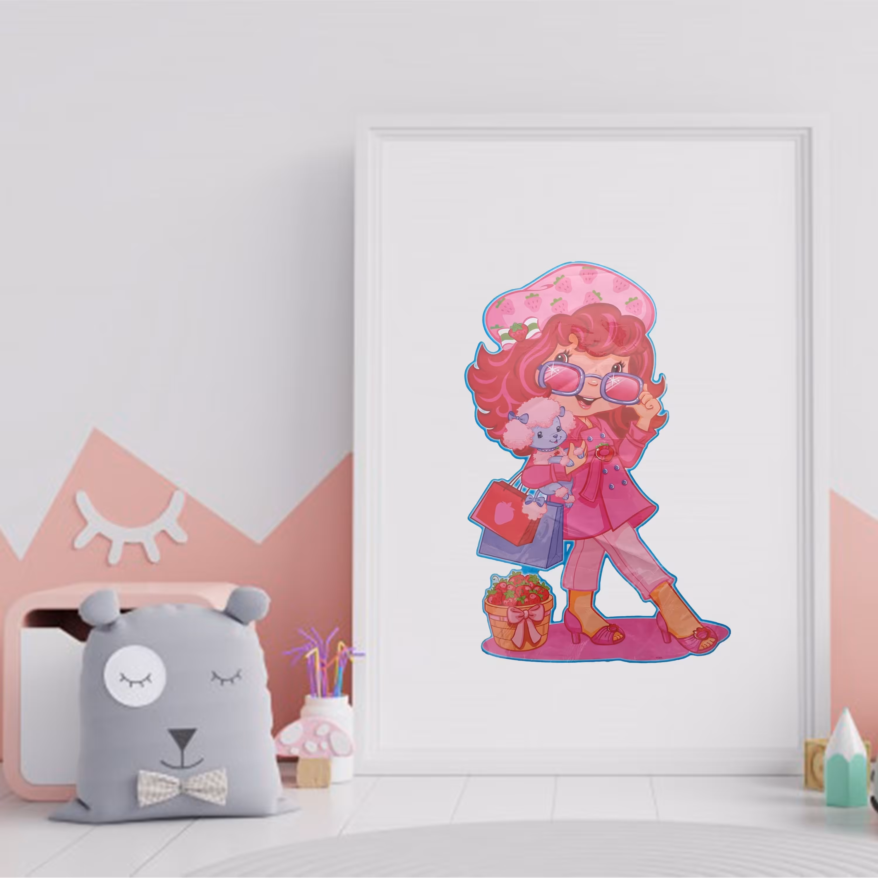 استیکر دیواری مدل توت فرنگی کوچولو بزرگ(ابعاد88x56)