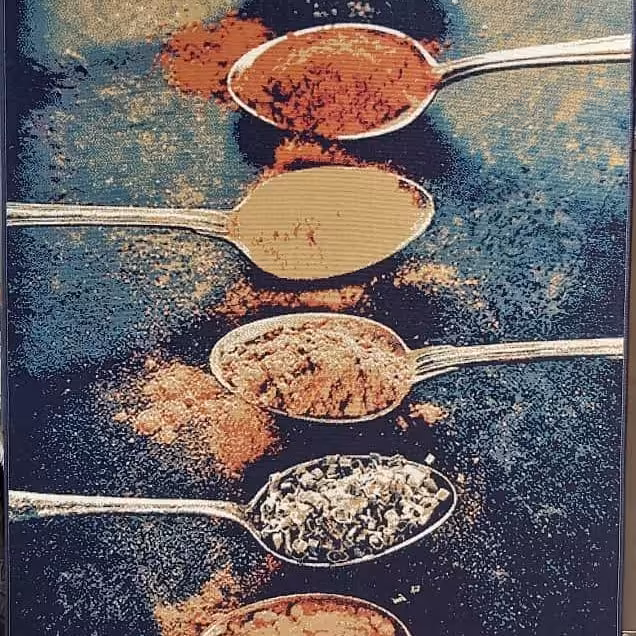  گلیم ماشینی طرح قاشق وچنگال