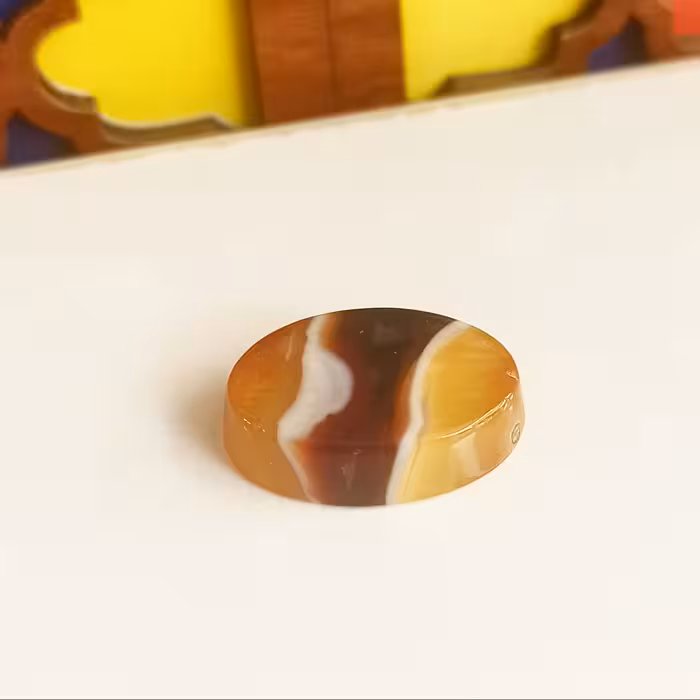 عقیق سلیمانی چند رنگ طبیعی طرح صاف