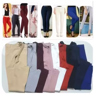 شلوار رنگی پارچه ای مجلسی کرپ مازراتی سایز 36 تا 52