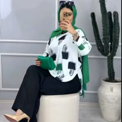 ست شومیز شلوار مجلسی زنانه مدل شانتیا جنس بوگاتی
