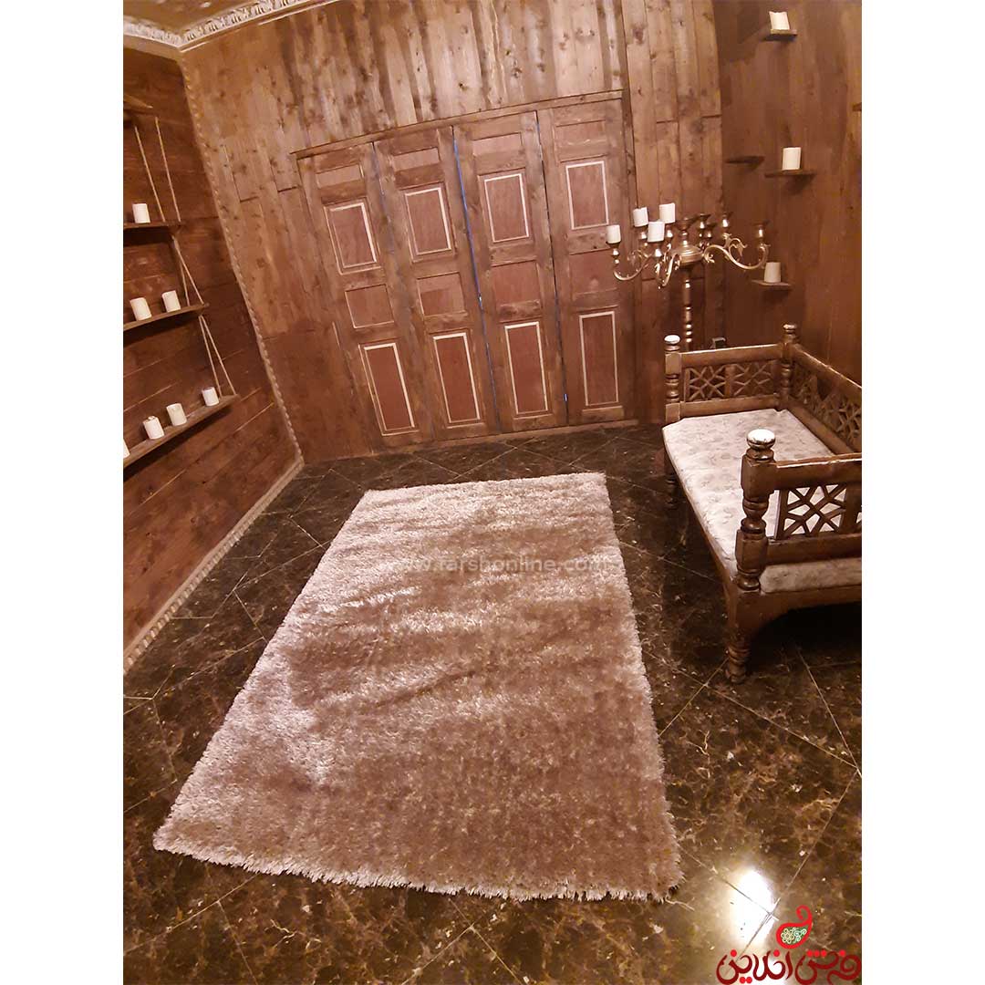 فرش شگی نخ تری دی ترک نسکافه ای