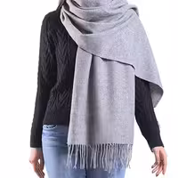 شال موهر ساده تک رنگ طوسی ریشه دار وارداتی اعلا  زمستانه   شال گردن شیک مناسب خانم ها و آقایان