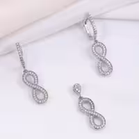 نیم ست نقره ظریف و دخترانه مدل بی نهایت کد 16350