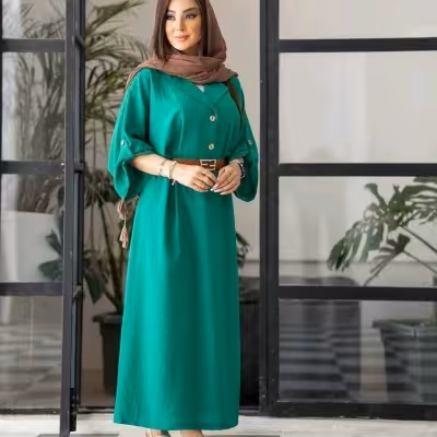 پیراهن مهمانی زنانه کرپ مدل کفتان سوپر مازاراتی اعلا الیزابت (ویژه یلدا)