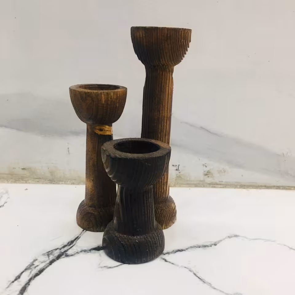 جا شمعی چوبی محکم 