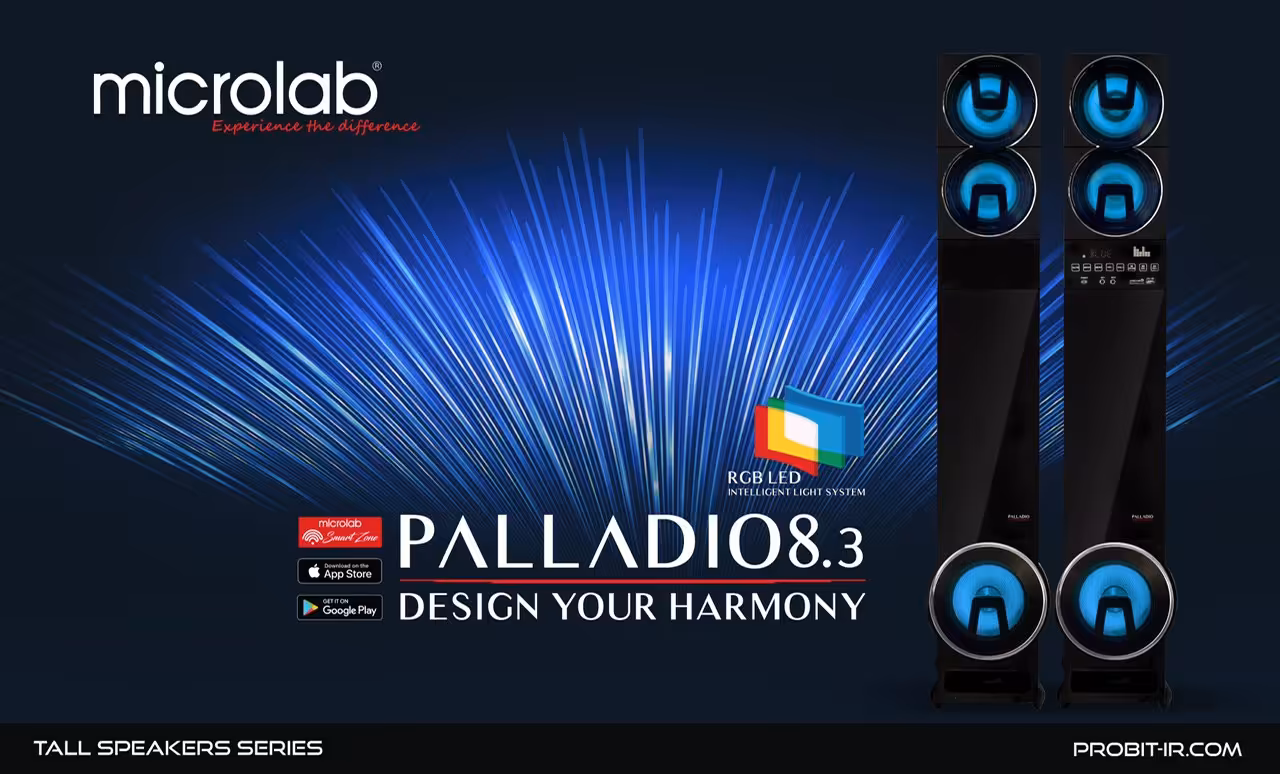 اسپیکر ایستاده و پخش کننده خانگی میکرولب مدل پالادیو 8.3 palladio 8lll