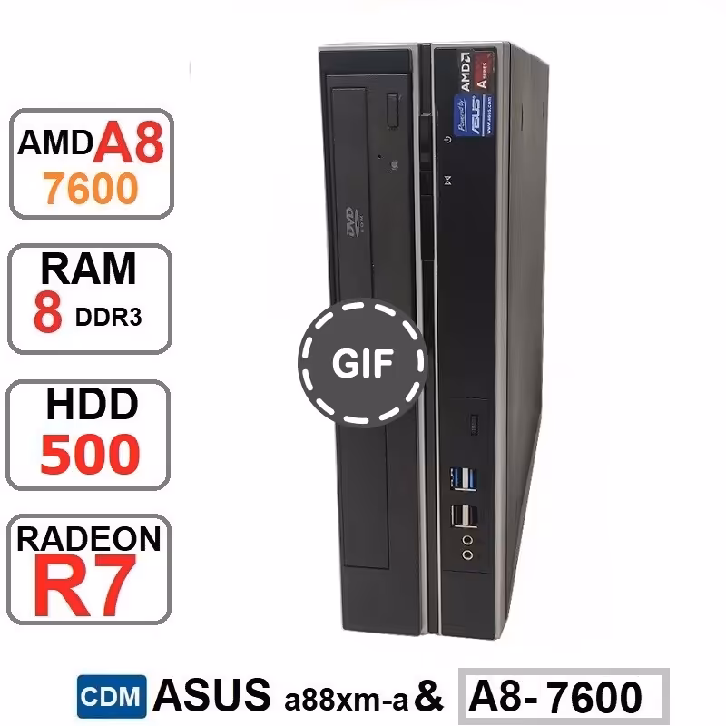 مینی کیس CDM ASUS AMD A8-7600 با رم 8 گیگ