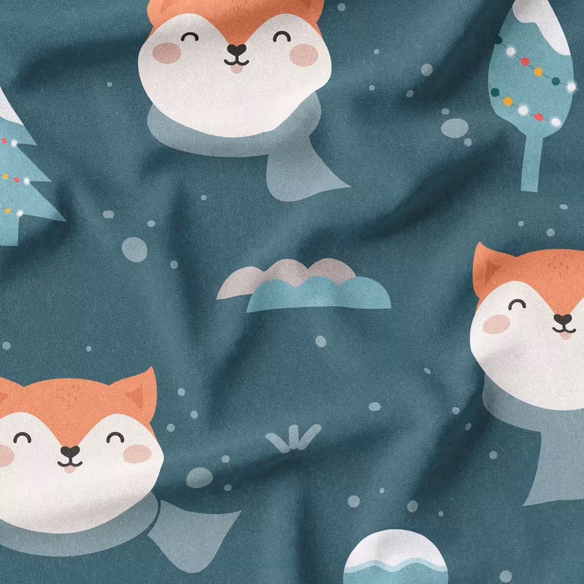 پارچه روبالشی مخمل پارچه باما طرح زمستانی   کد 5011873