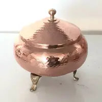 قندان جفتی دو عددی مسی  سفینه ای سایز کوچک  ، نانو شده پایه برنجی ، ارسال رایگان
