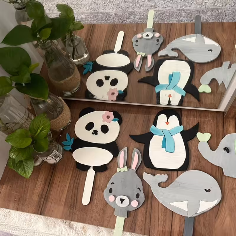 استیکر حیوان چوبی، نشانک حیوون نمایشی