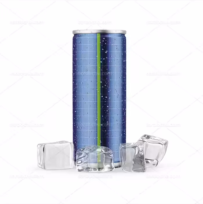 موکاپ قوطی فلزی نوشابه | گرافیک با طعم تربچه