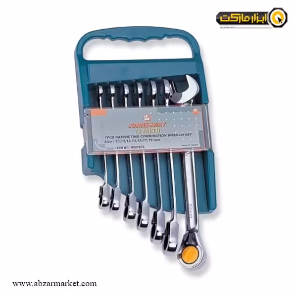 ست آچار یک سر رینگ جغجغه ای ضامن دار جانزوی 7 عددی مدل W60107S