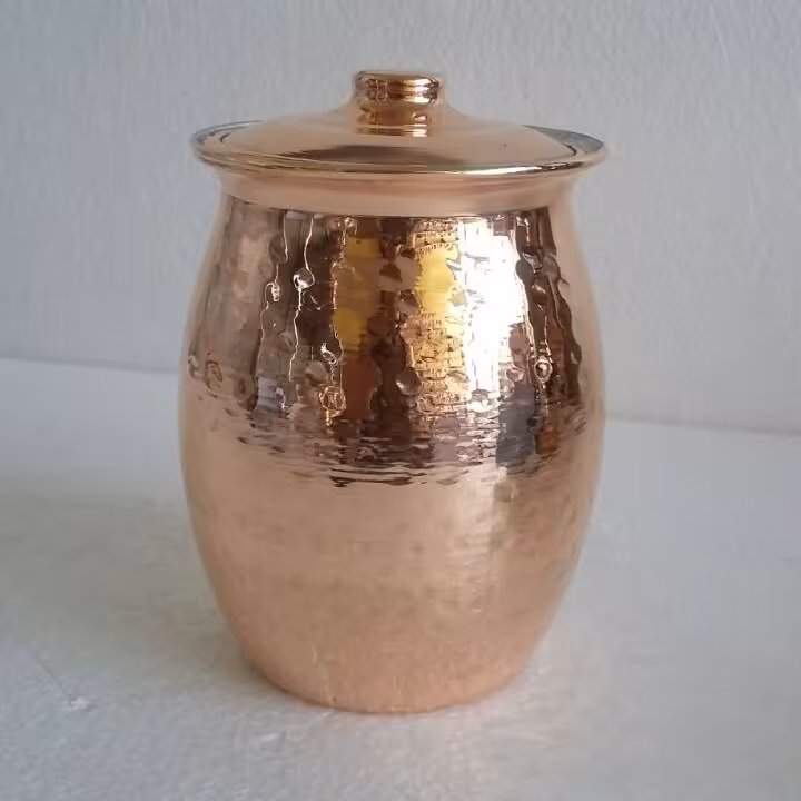 دیزی خوری تک نفره مسی قطر دهانه:10سانتی ارتفاع:13سانتی