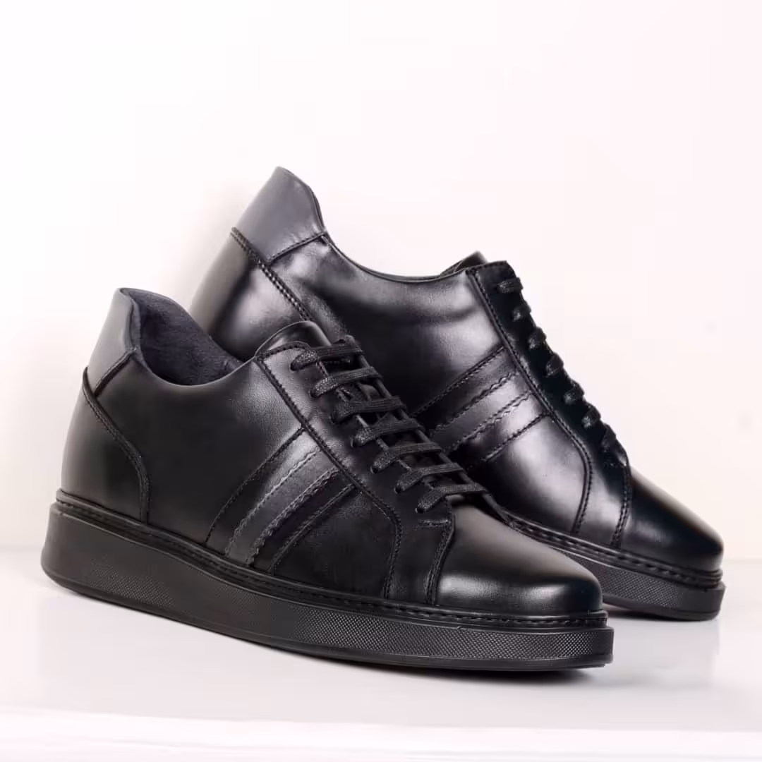 کفش مردانه پاشنه مخفی مدل ونس رنگ مشکی 