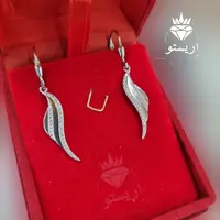 گوشواره نقره میکرو سوپرلوکس عیار 925 و آبکاری طلاسفید ساخت ایتالیا بسیار خاص