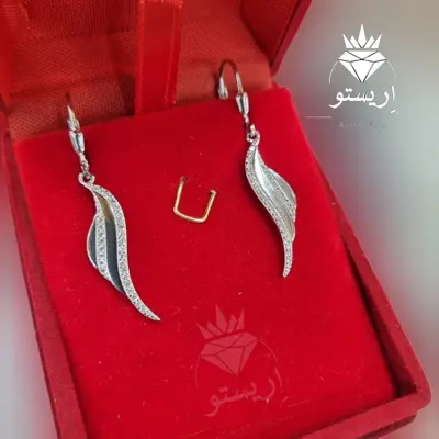 گوشواره نقره میکرو سوپرلوکس عیار 925 و آبکاری طلاسفید ساخت ایتالیا بسیار خاص