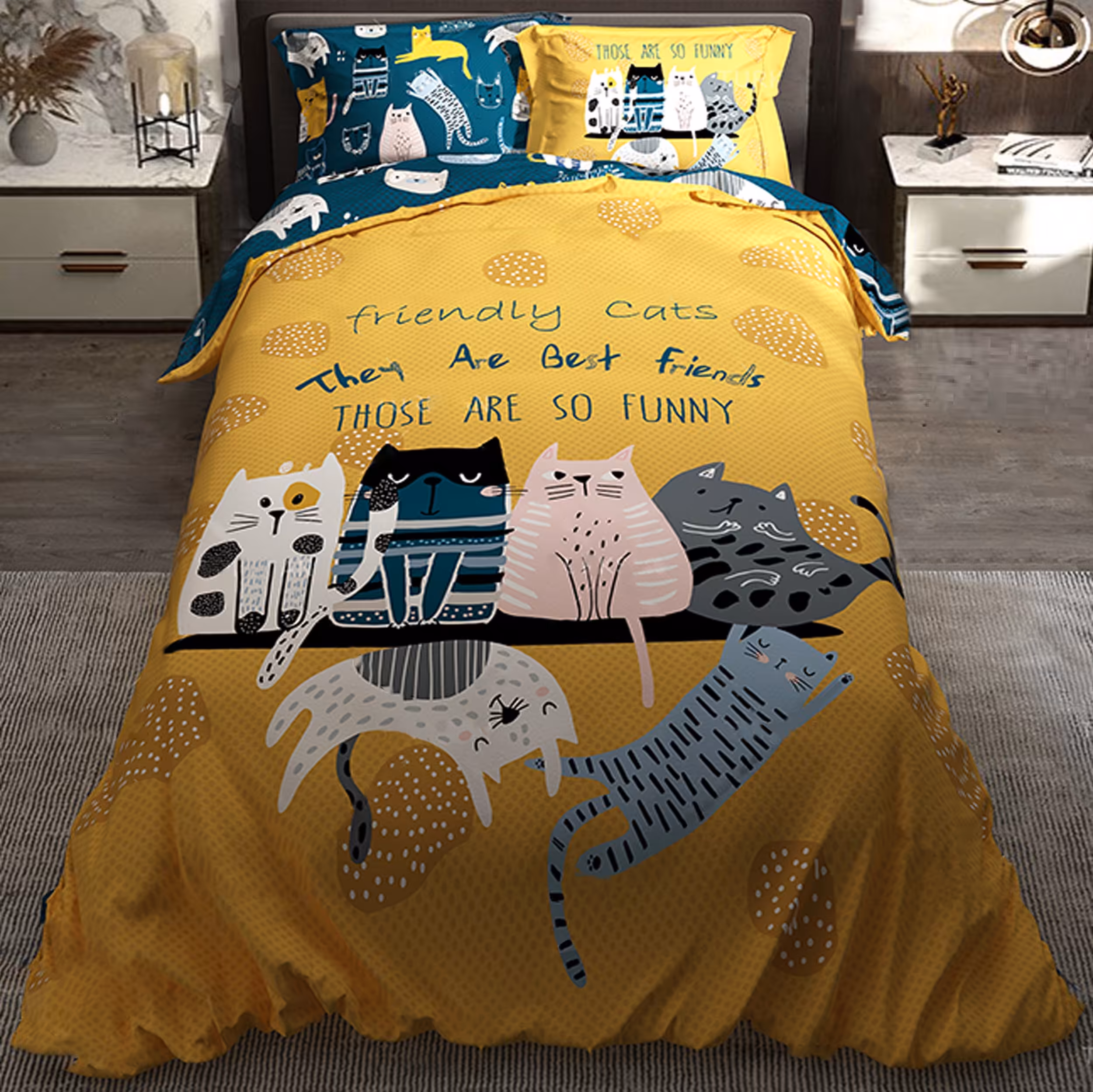 سرویس خواب ترکسان  کد T66  یک نفره 4 تکه دو رو طرحدار