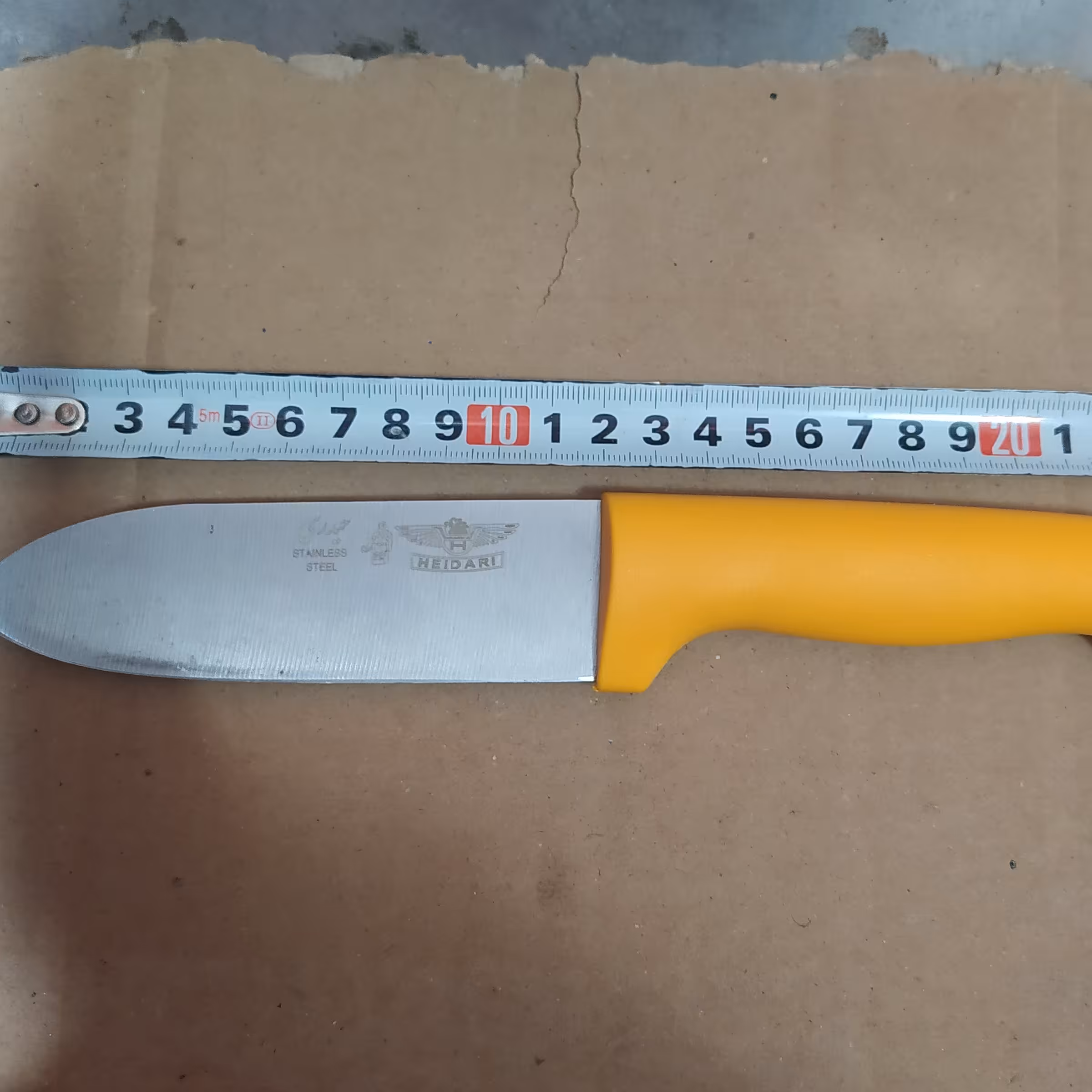 چاقو اشپزخانه حیدری زنجان دسته پلاستیک سایز 23