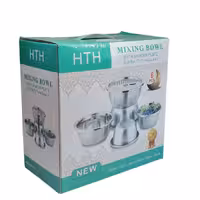 سرویس لگن 6 پارچه استیل مارک HTH  همراه با رنده استیل 