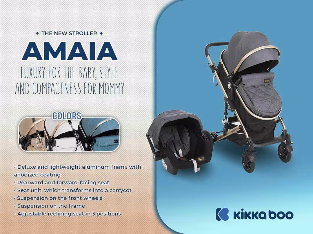 کالسکه تک کیکابو KikkaBoo مدل  Amaia 2 in 1