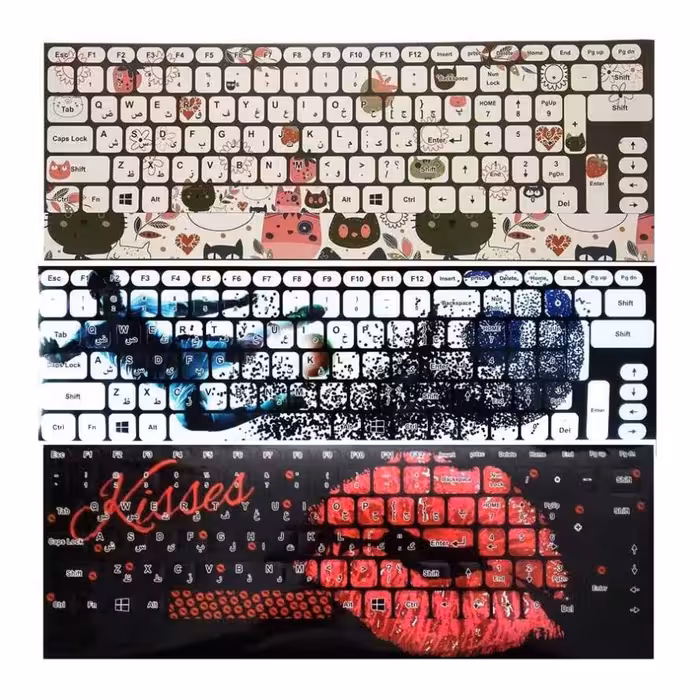 برچسب رنگی فانتزی حروف کیبورد دی نت