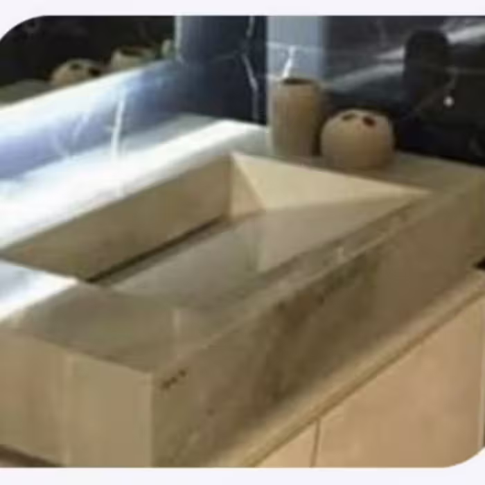روشویی سنگی مرمریت سایز 45x90 طرح پارادایس تک شیب