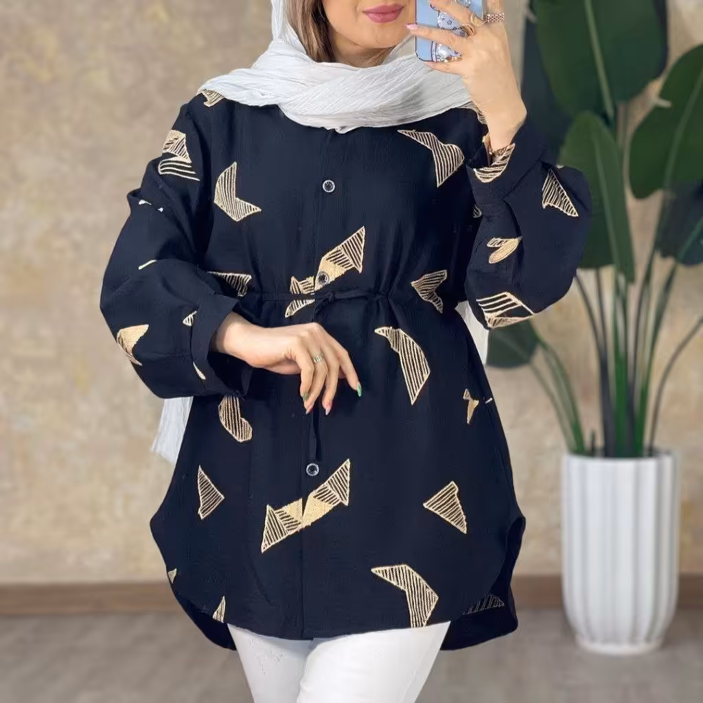 مانتو خامه دوزی عیدانه جنس کرسپو ابروبادی