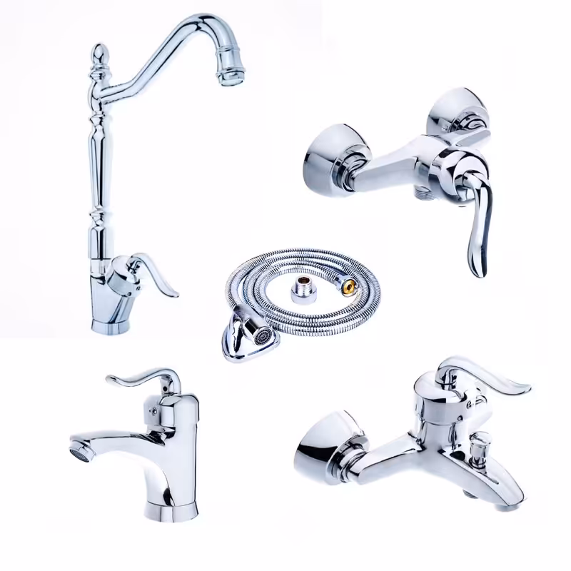 ست 5 تایی شیرآلات قاجاری کروم (ارسال رایگان)