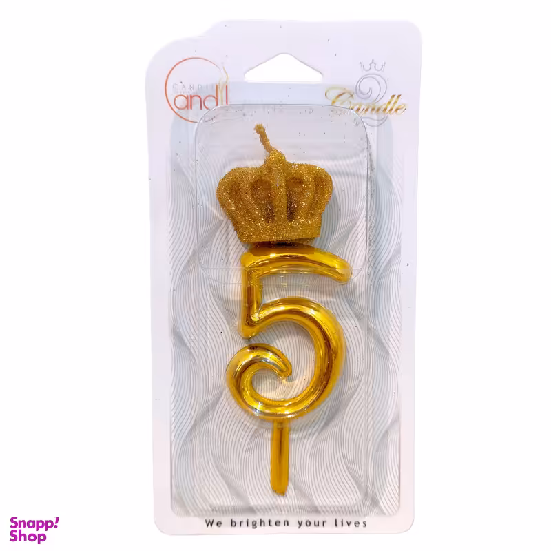 شمع تولد مدل تاج کینگ اکلیلی عدد 5