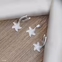 نیم ست نقره طرح ستاره دریایی روکش رادیوم کد 1628