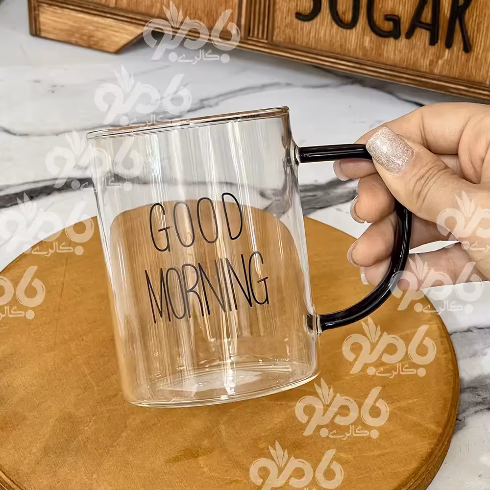 ماگ پیرکس گودمورنینگ استوانه دسته دار دسته رنگی