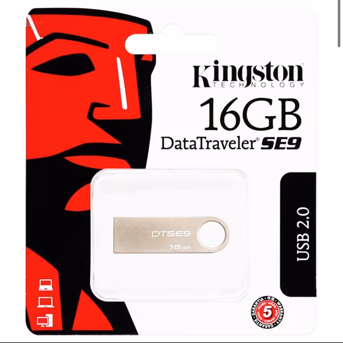 فلش 16 گیگ kingstone مدل se9 گارانتی تعویض مادام العمر 