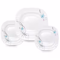 ست کیک خوری 7 پارچه طرح هانی آبی مربع