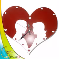 ساعت دیواری طرح قلبی عاشقانه کد 348