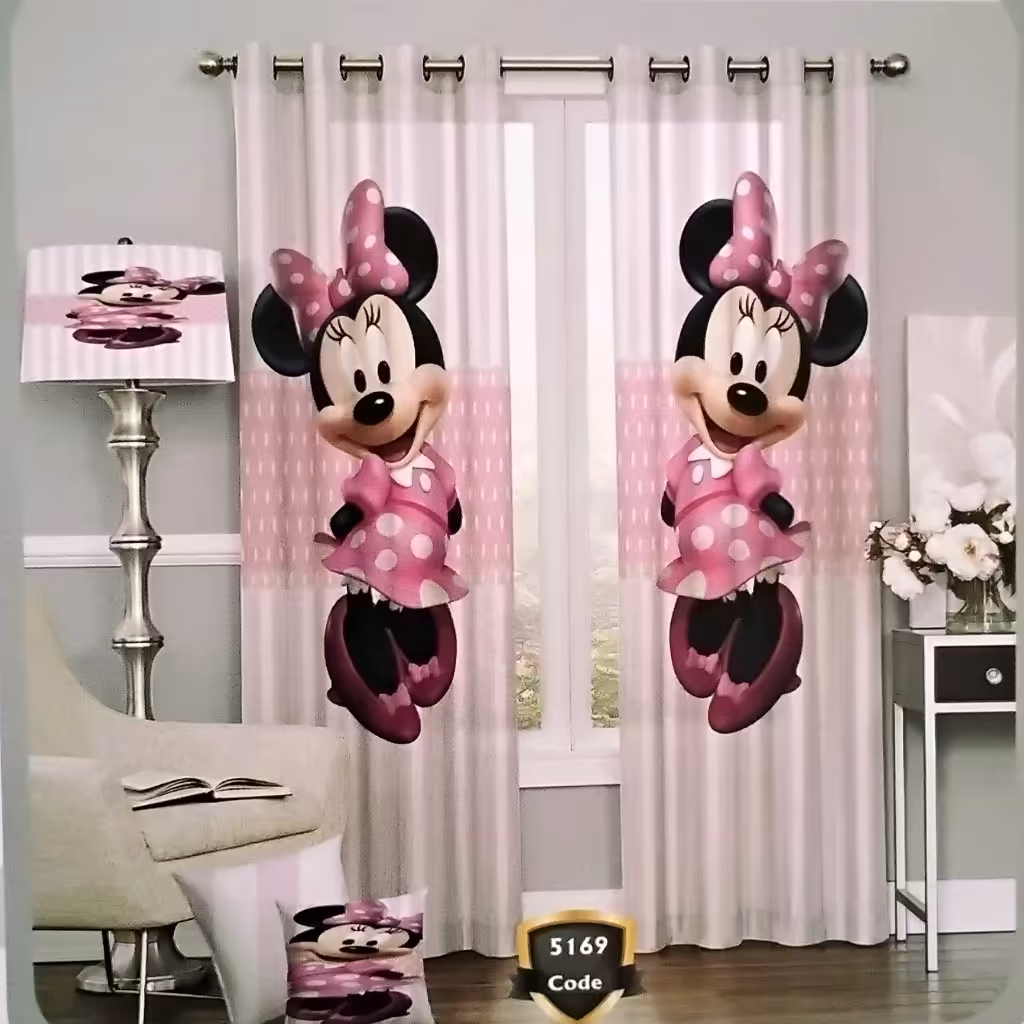 پرده چاپی پانچ اتاق نوجوان دو قواره طرح کارتونی و فانتزی کد  5169 (پس کرایه)