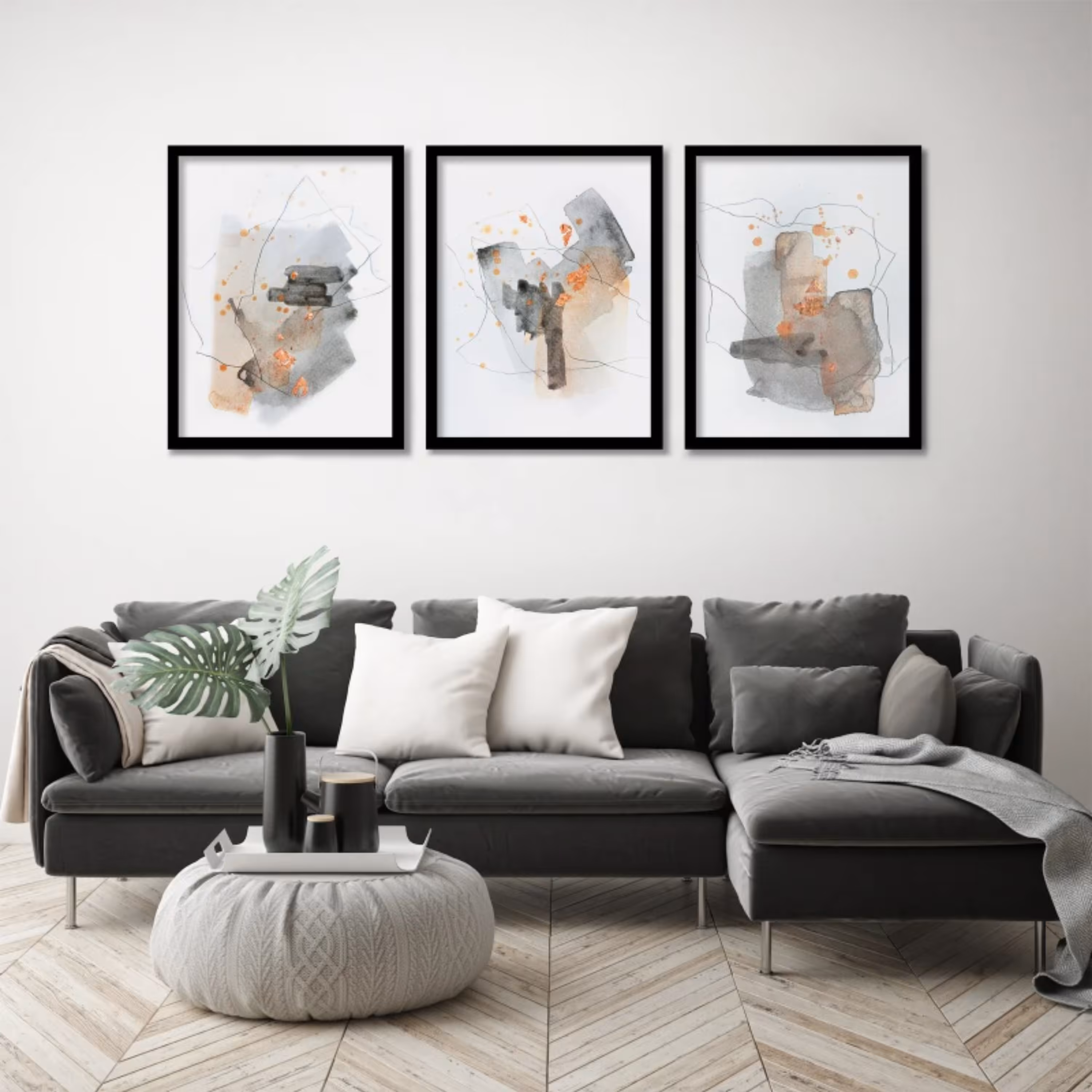 تابلو دکوراتیو مینیمال مدرن مجموعه 3 عددی 