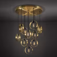 لوستر  10 شعله  آویز  آبکاری با قطر 50 سانت 