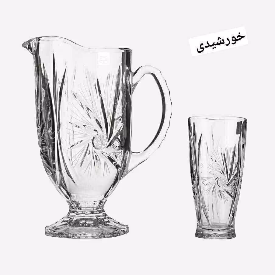 پارچ و لیوان بلور مدل خورشیدی