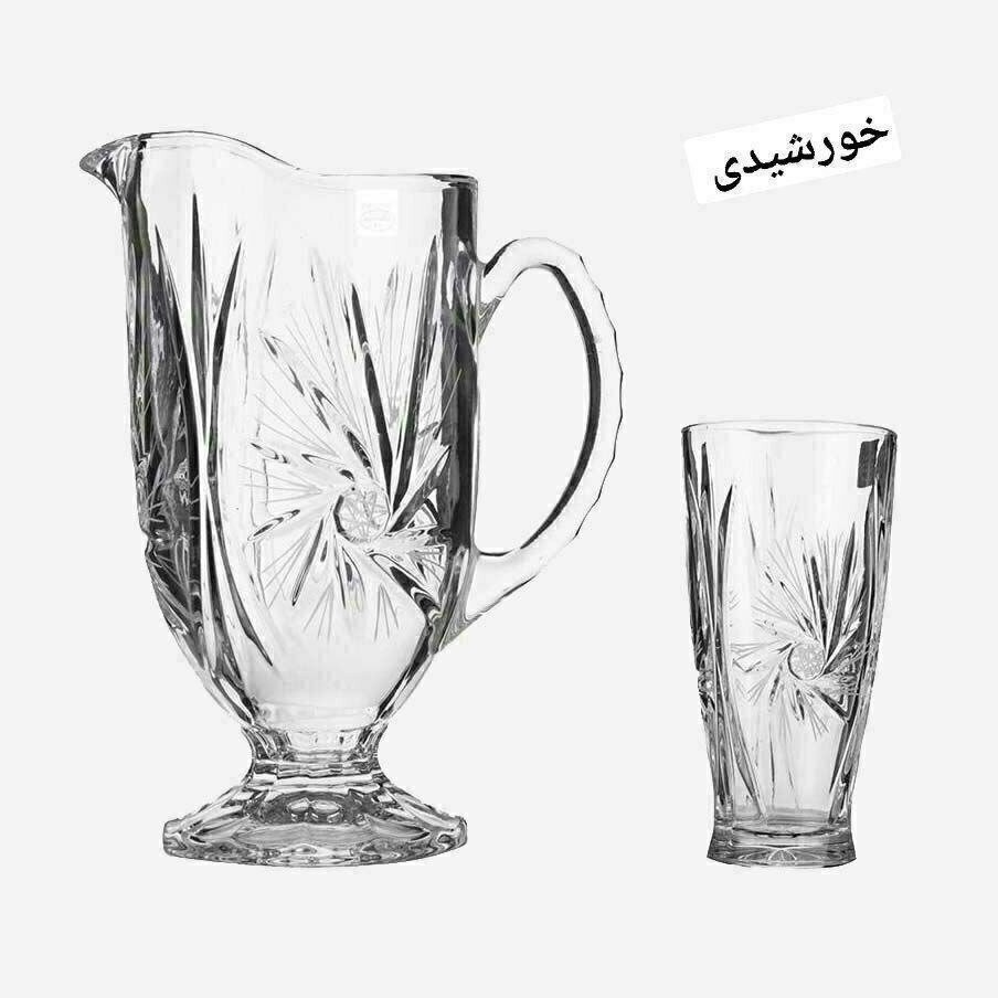 پارچ و لیوان بلور مدل خورشیدی