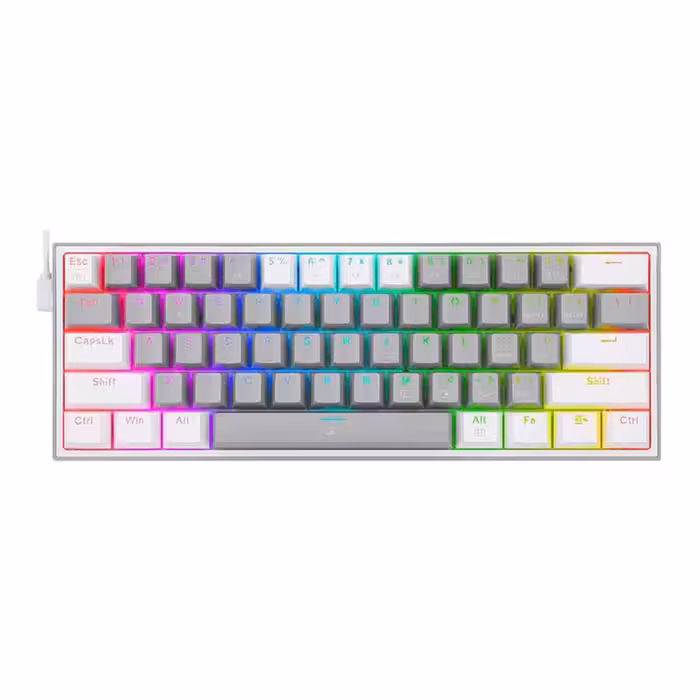 قیمت و خرید کیبورد گیمینگ باسیم ردراگون مدل FIZZ K617 Grey White Red Switch | یاس ارتباط