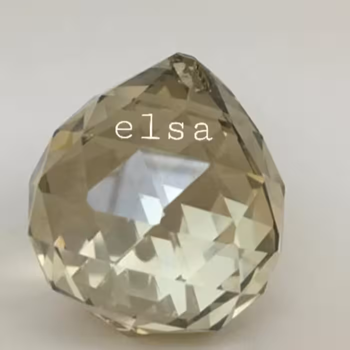 گوی. آویز. الماس لوستر.سایز30 میل.تراش خورده درجه یک.رنگ شامپاینی 