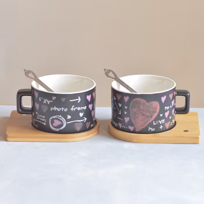 ماگ سرامیکی مشکی طرح قلب