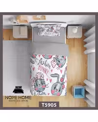 سرویس لحاف روتختی کودک یک نفره 5 تکه نوپه هوم Nopehome طرح خرگوش کد T5905