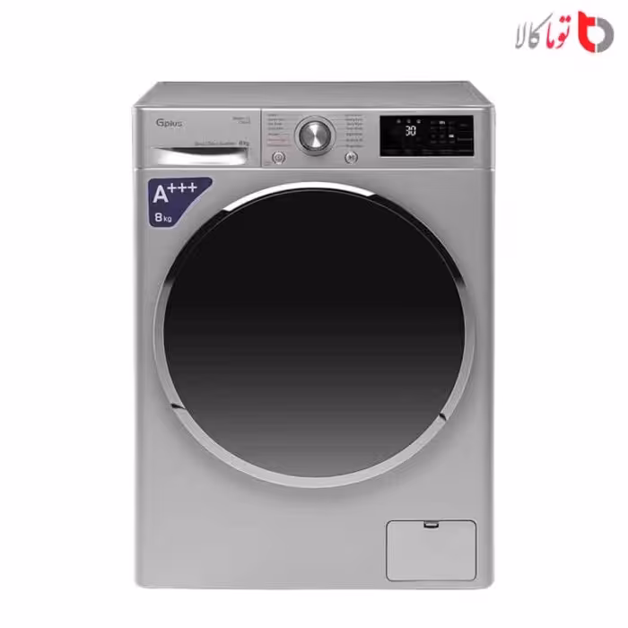 ماشین لباسشویی جی پلاس مدل GWM-88S ظرفیت 8 کیلوگرم سیلور گارانتی گلدیران\7\]