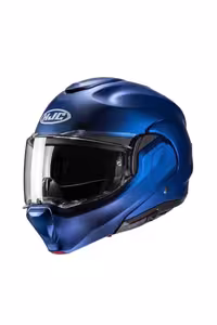 کلاه کاسکت موتورسیکلت آبی ایمنی HJC F100 مات فلزی 180 درجه باز می شود HJC