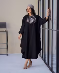 مانتو پیراهنی مدل دوتیکه سوزن دوزی محرمی
