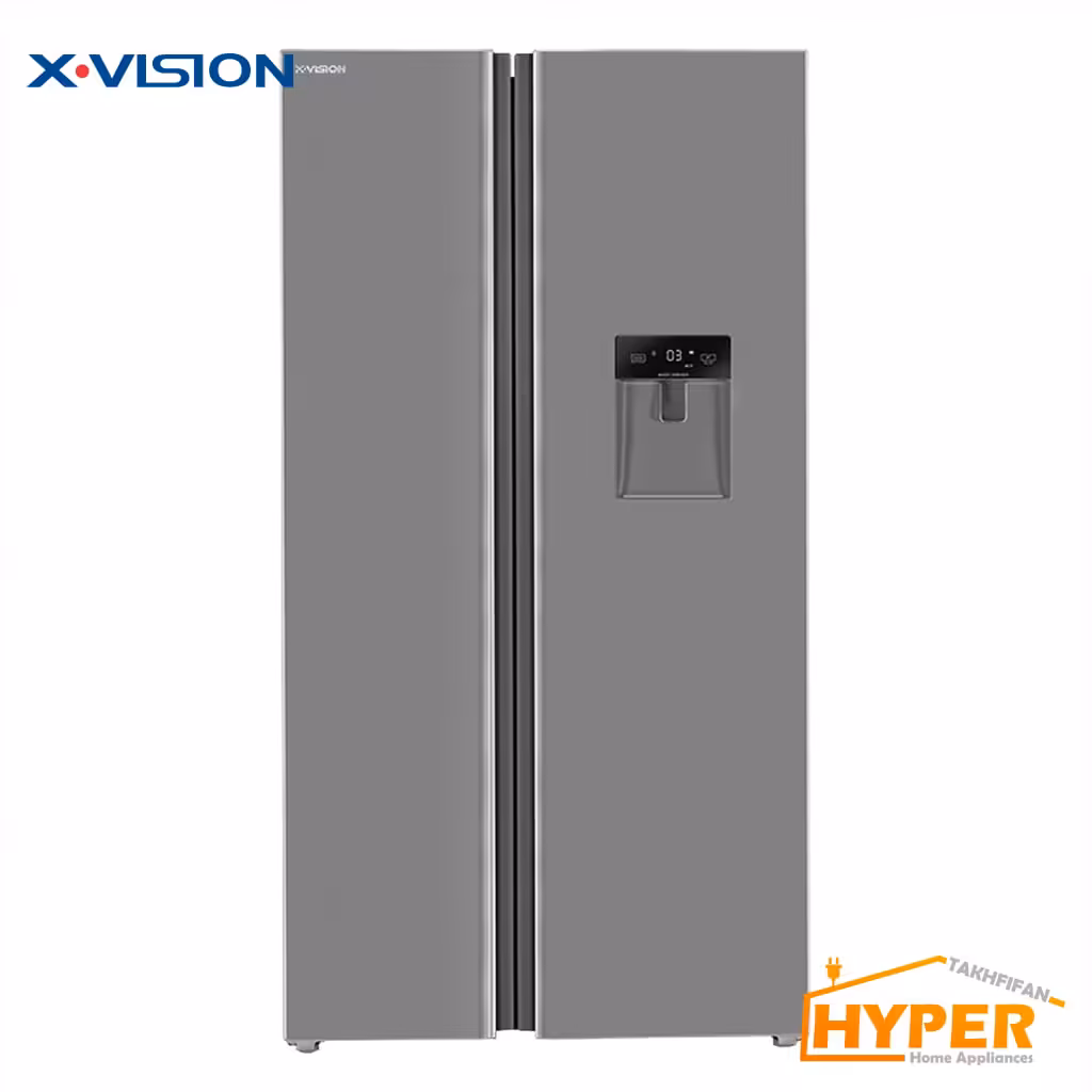 یخچال فریزر ساید بای ساید ایکس ویژن TS550 ASD استیل