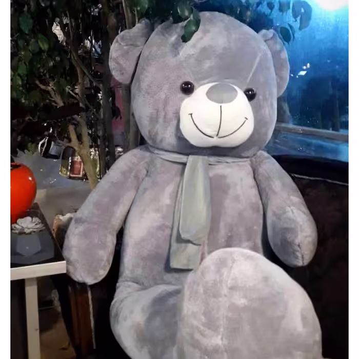 عروسک خرسی ولنتاین 2متری طوسی