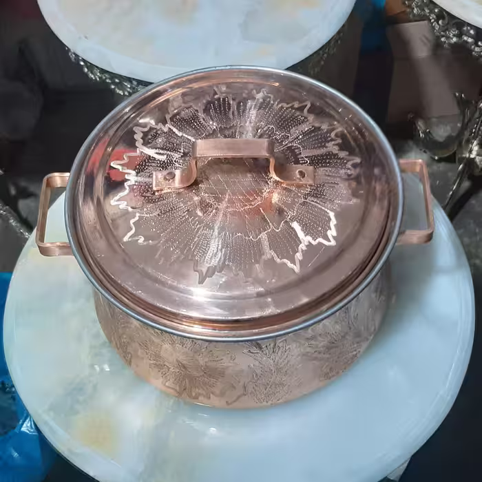 قابلمه مسی گلدار